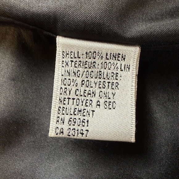 Talbots Blazer Women's Irish Linen Jacket Pockets Coat Size 8 Black  Button Up - Picture 6 of 7